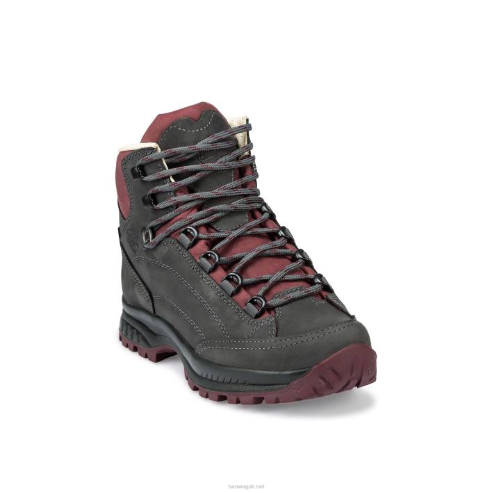 Women Hanwag Alta Bunion Lady 88BZ126 Asphalt/Dark Garnet